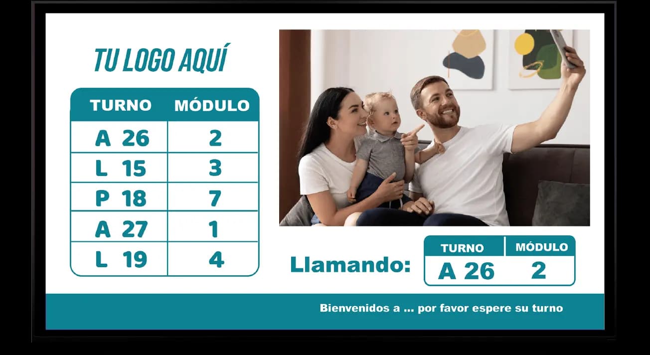 Pantalla TV para llamar los turnos